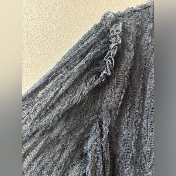 Zara Grey lace and ruffle party dress sz 11-12 - Picture 6 of 11